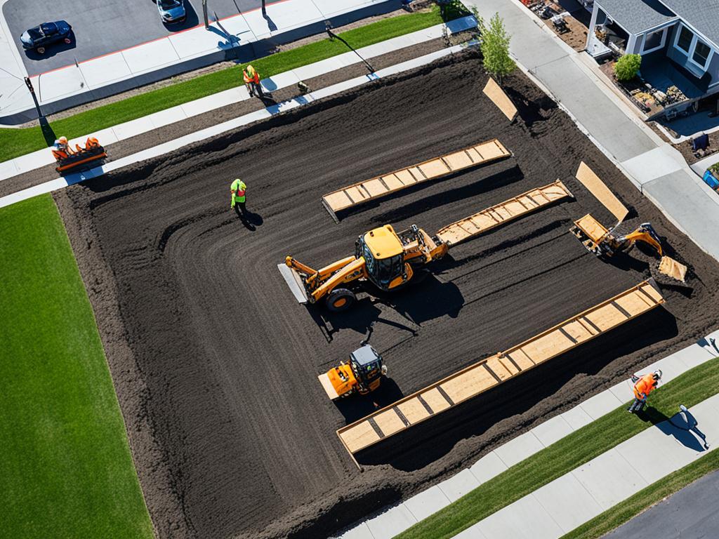 Préparation terrain allée pavée