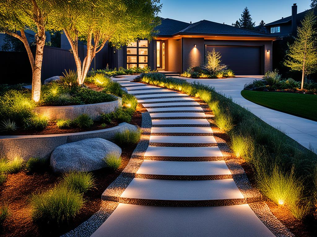 allée en béton désactivé