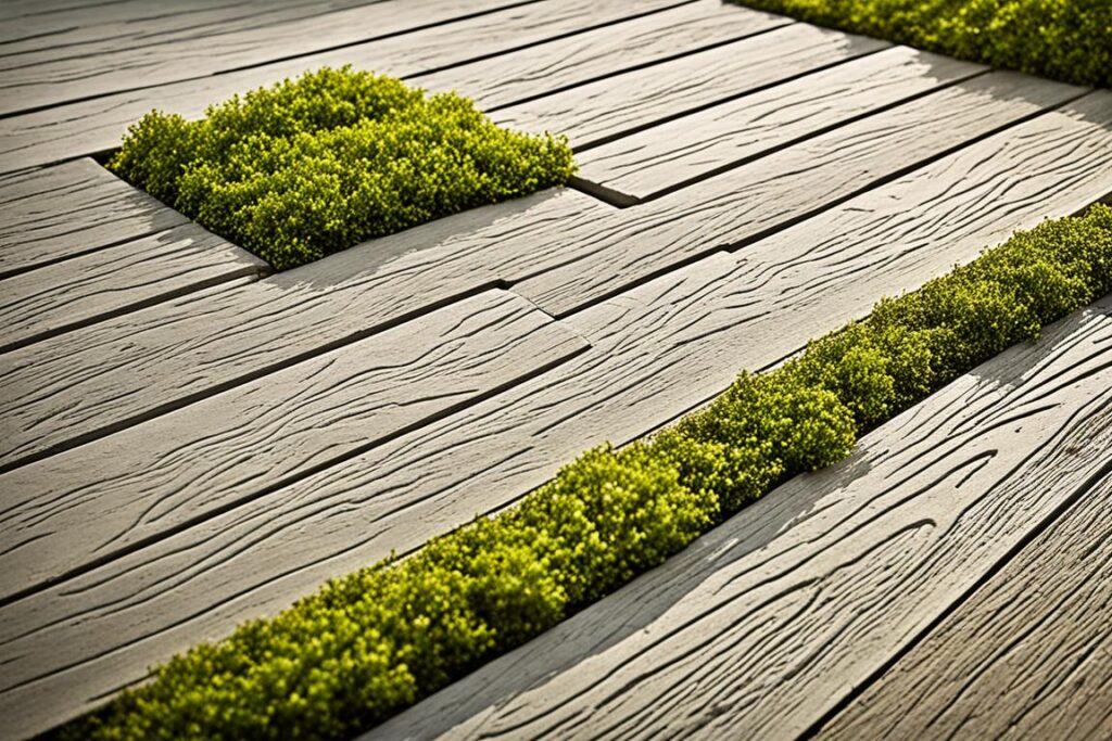 béton estampé imitation bois