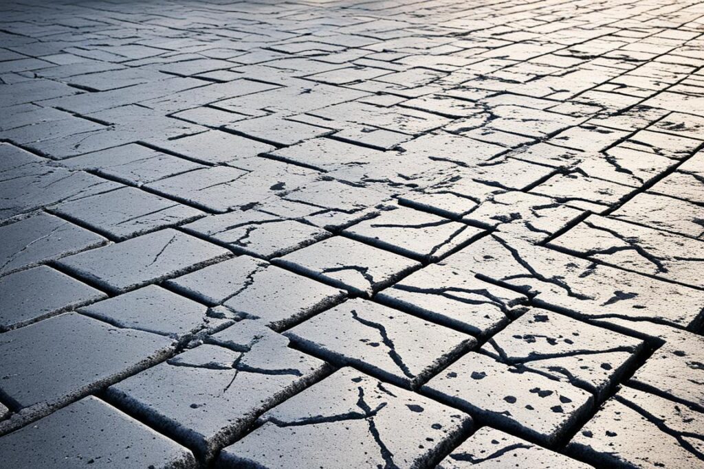 b&eacute;ton estamp&eacute; inconv&eacute;nient climatique