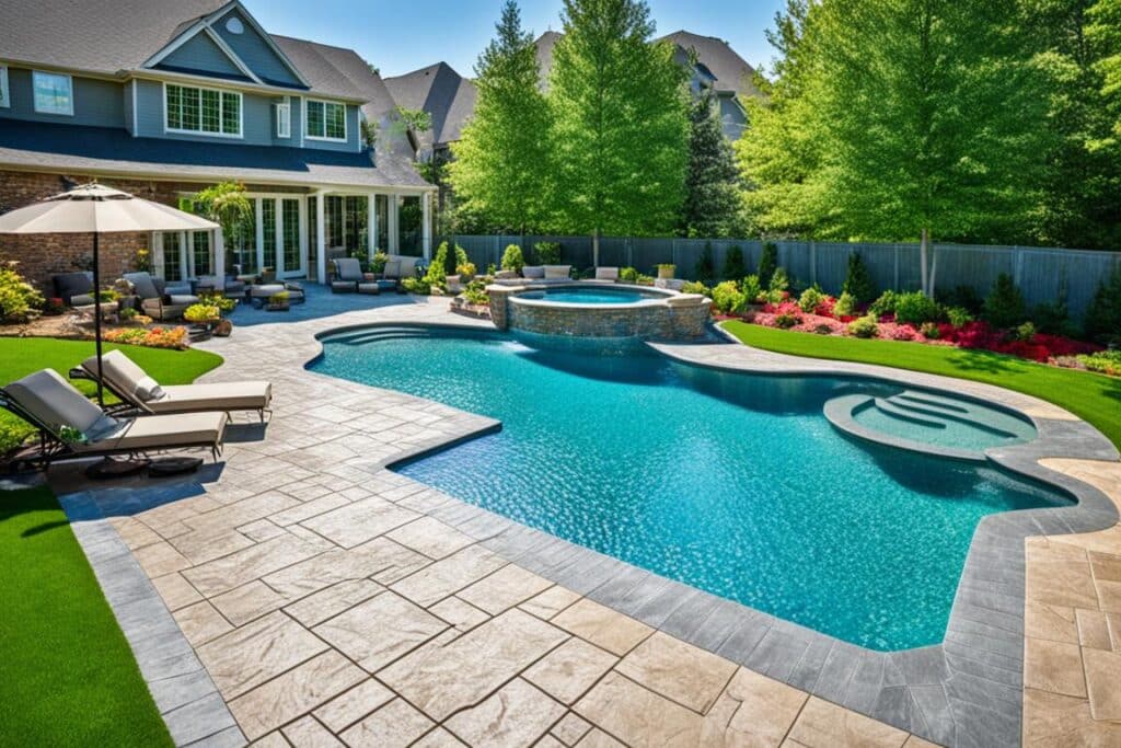 béton estampé piscine