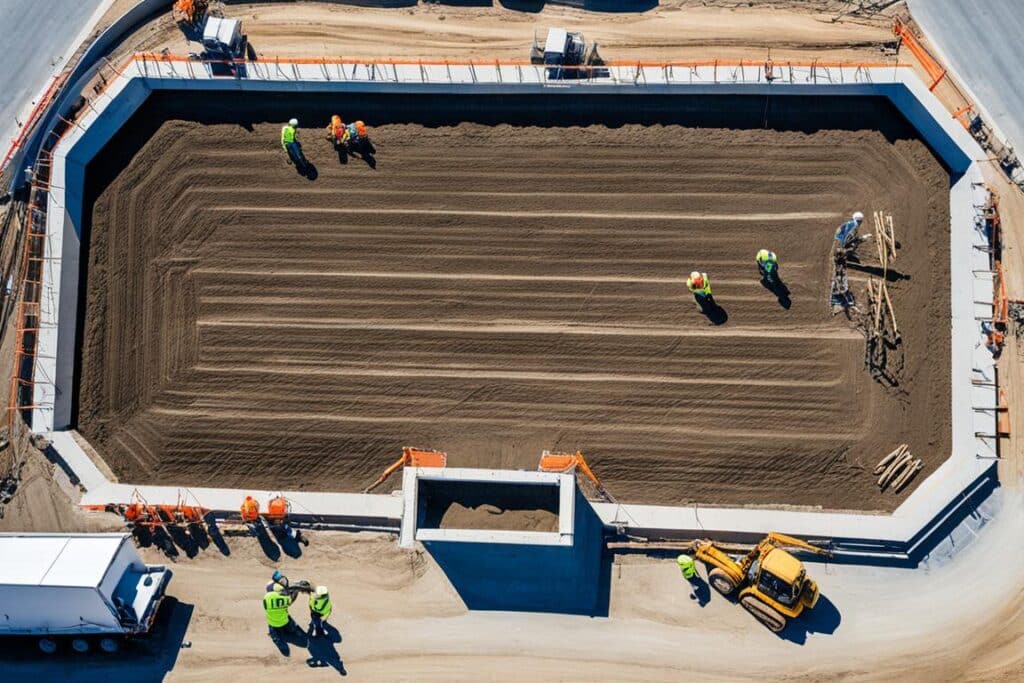 délimitation espace béton balayé