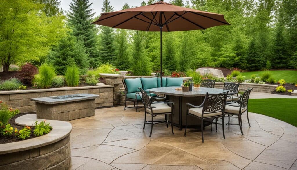 jardin béton estampé