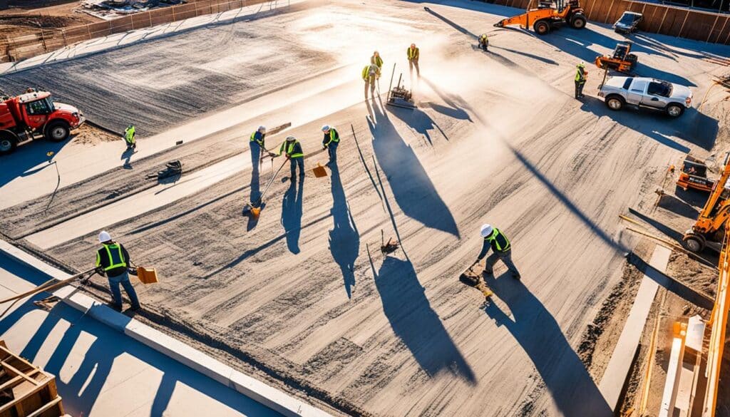 mise en œuvre béton balayé