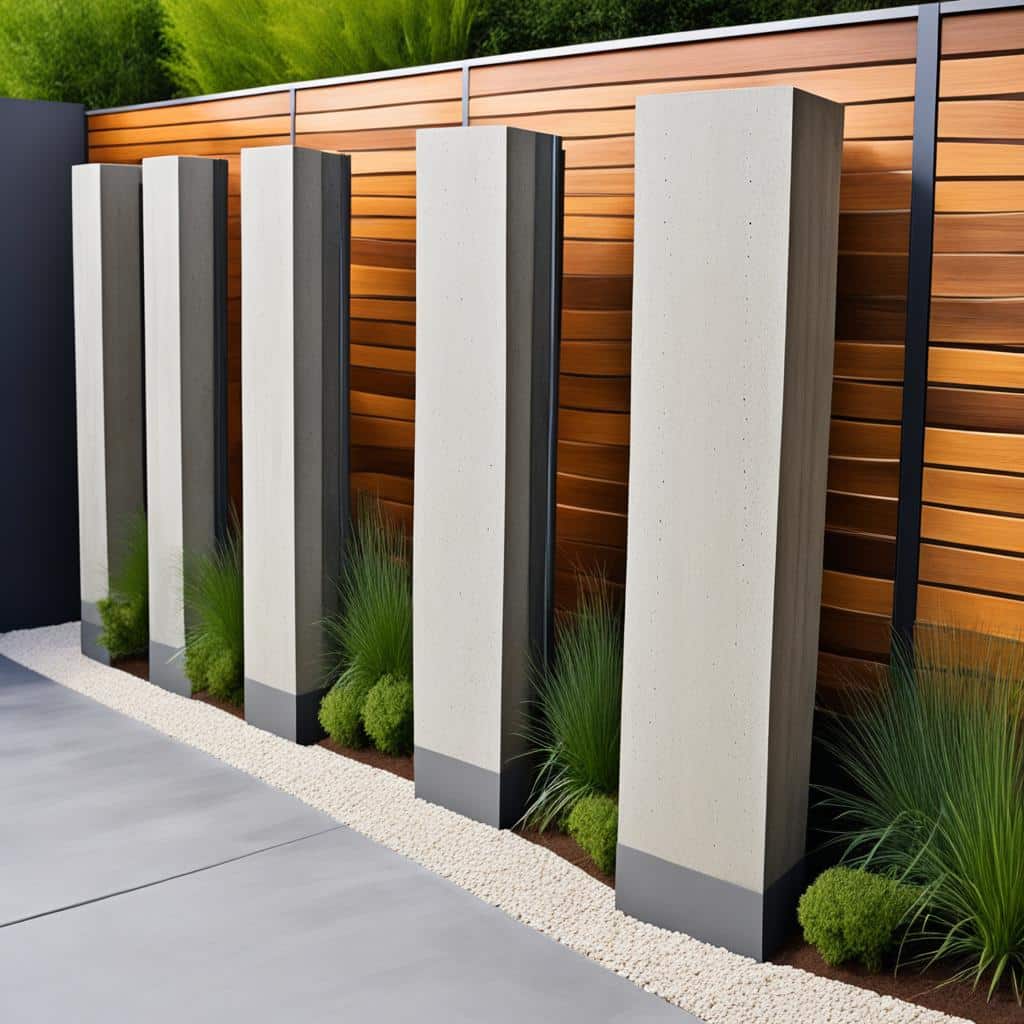 palissade béton et bois