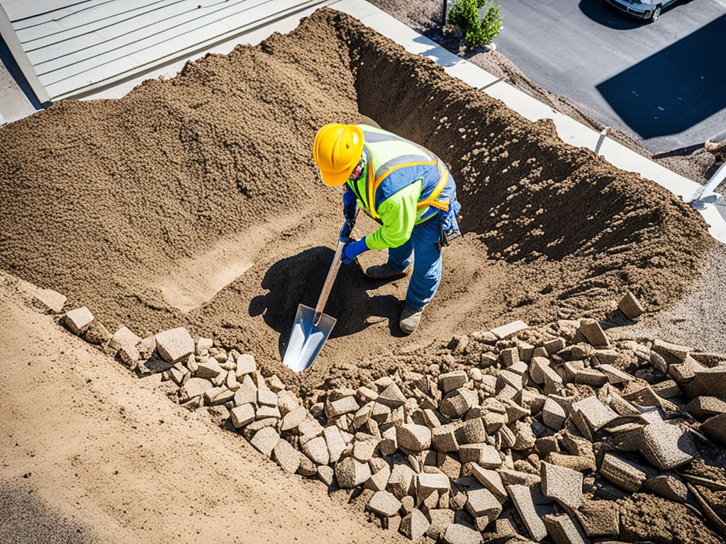 préparation du sol pour allée