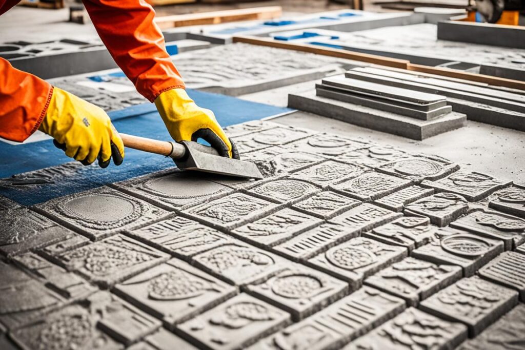 procédé d'estampage de béton