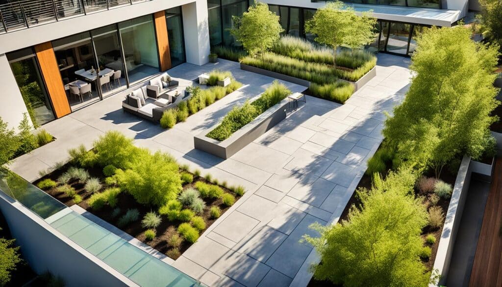 terrasse en béton imprimé